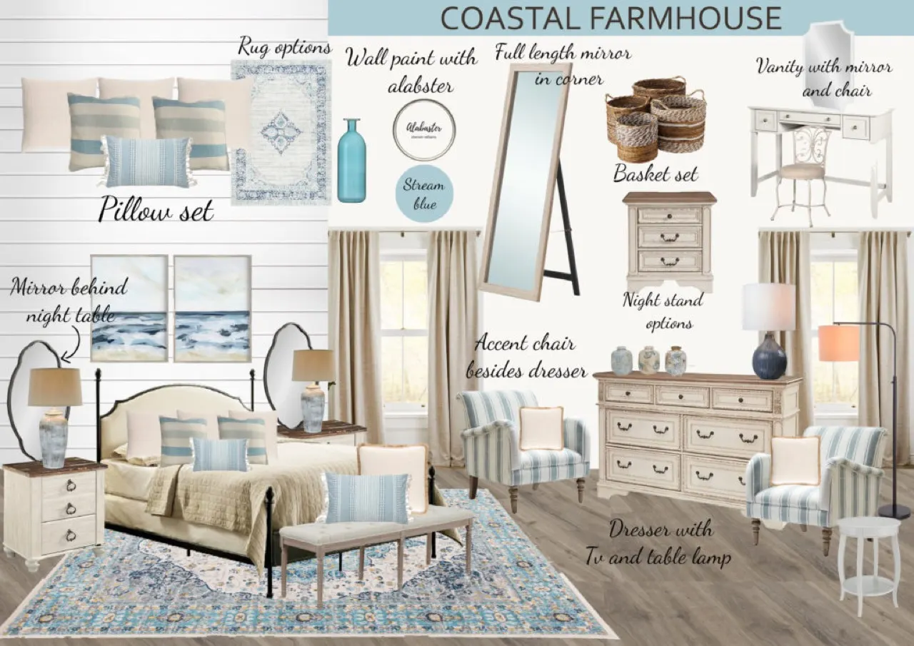 COASTAL FARMHOUSE mood board