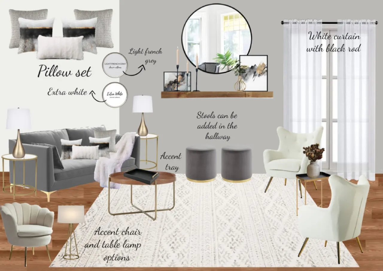 Modern & Glam mood board