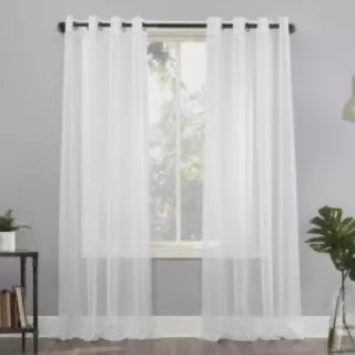 White Solid Sheer Curtain